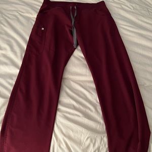 FIGS burgundy scrub pants, medium